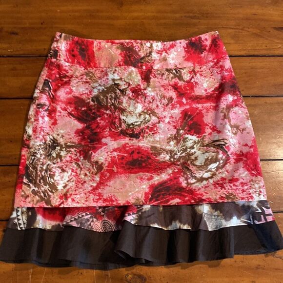Spanned Fall Autumn Short Ruffled Skirt Size 8 - Picture 7 of 9